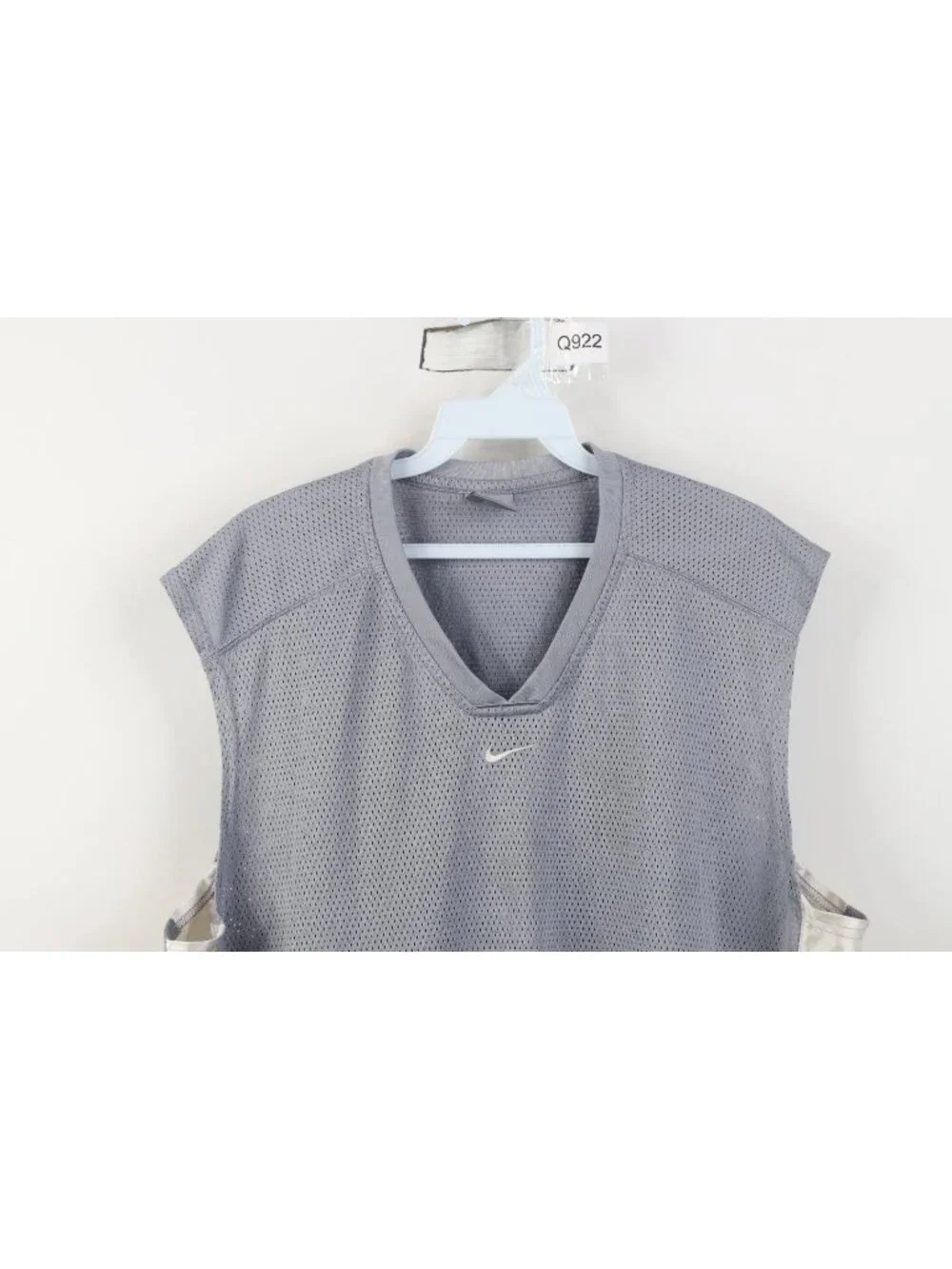 Vtg Y2K Nike Mens XL Travis Scott Center Swoosh Dazzle Mesh Muscle T-Shirt Gray